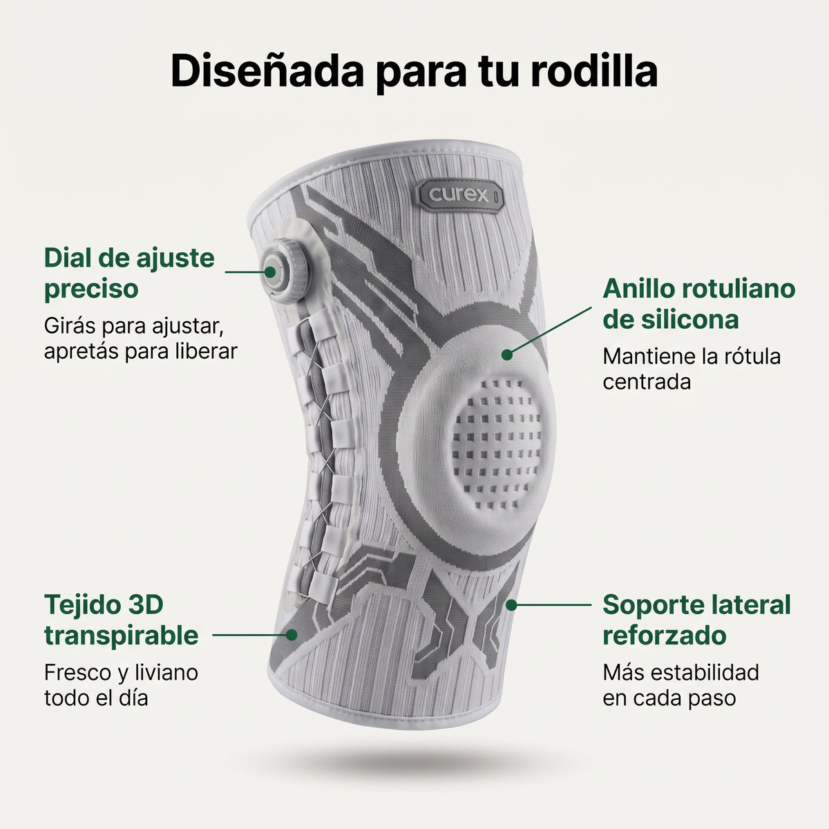 Rodillera con Dial de Ajuste Preciso